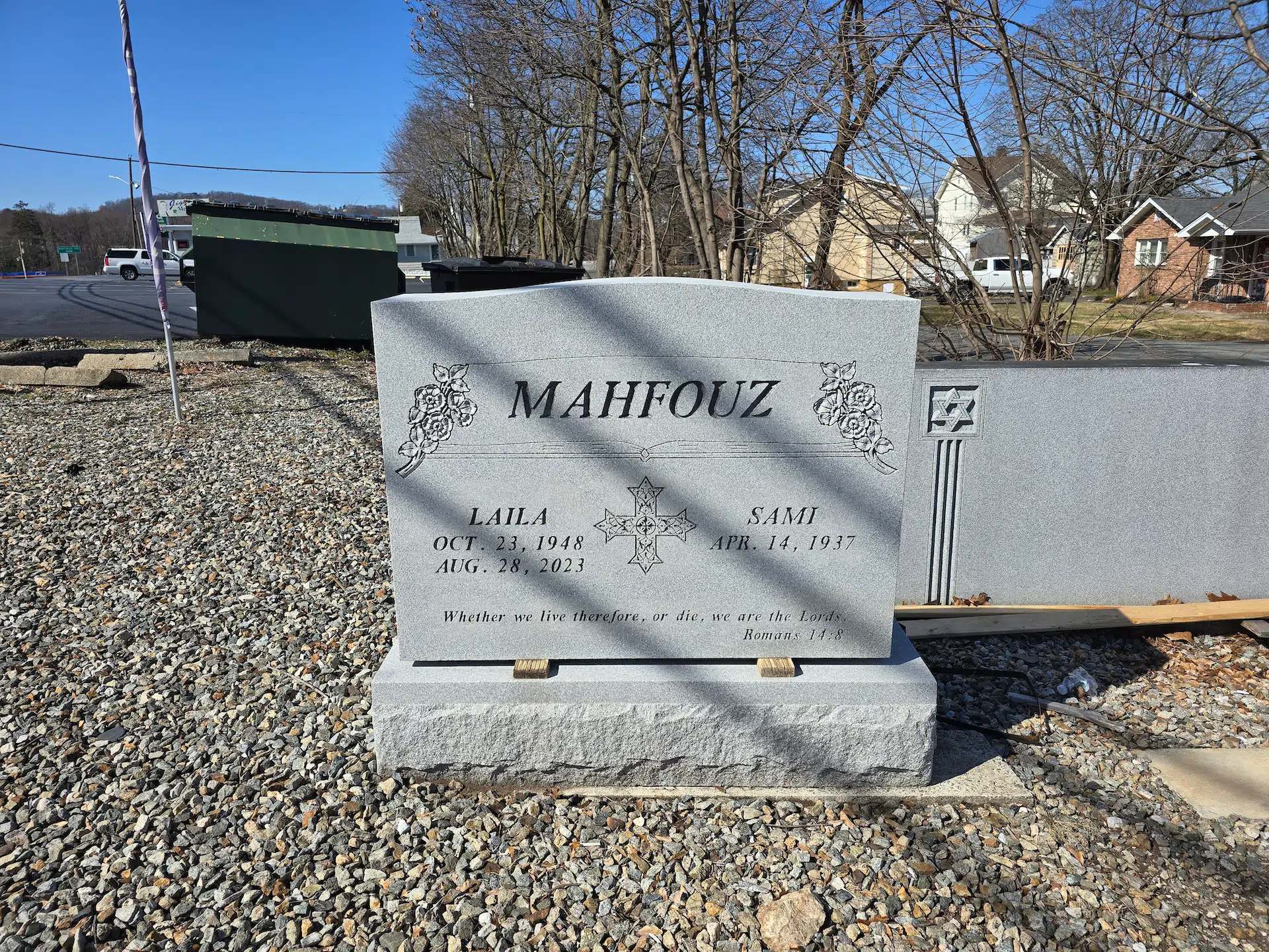 Granite (laser-engraved) Laser-Engraved Headstone hand-carved by Laser Memorials in NJ — image 1